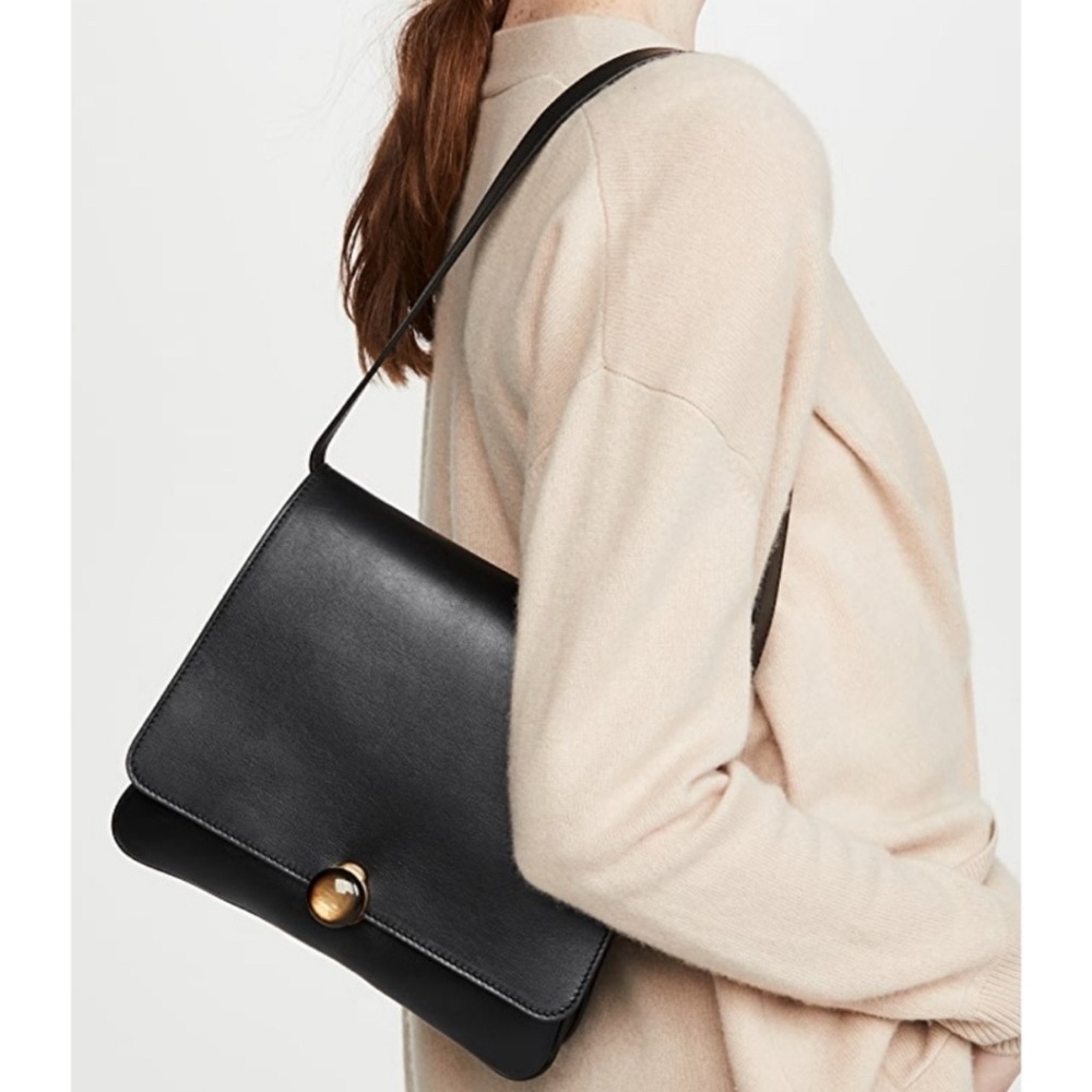 BY FAR Black Leather Margot Shoulder Bag